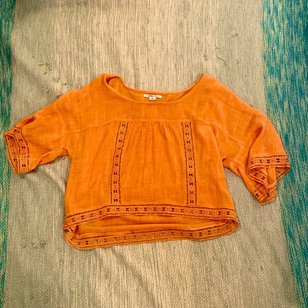 Orange Lace Blouse